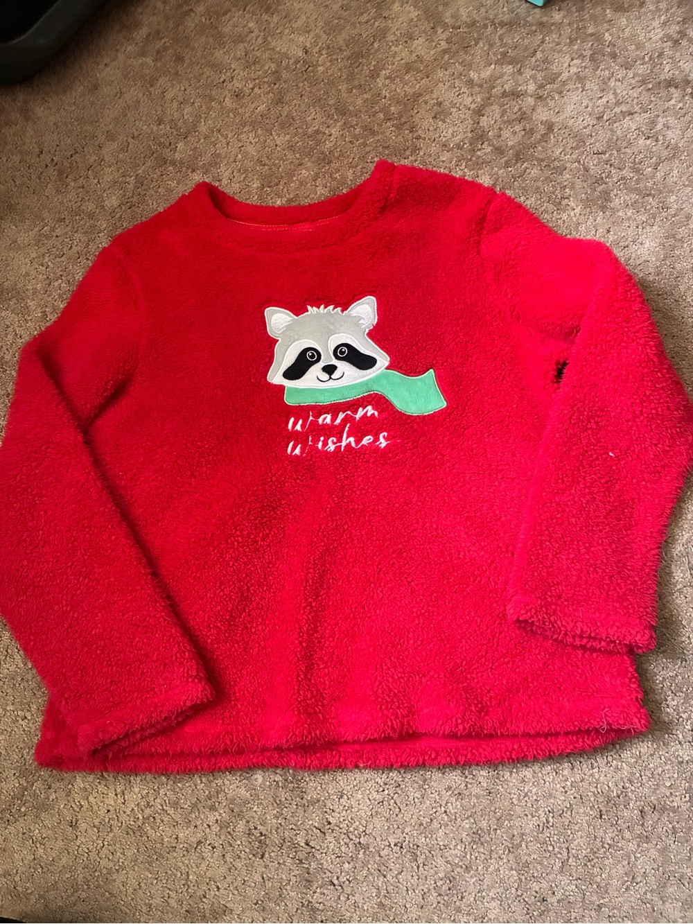 Holiday Time Red Plush Fleece Top